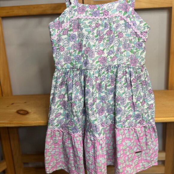 Tahari Girl Pastel Floral Tiered Dress โ Size 7 - Picture 3 of 13